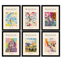 POSTER Set Mit 6 Illustrationen Von Henri Matisse Landschaft A3 Schwarzer Rahmen - Schwarz, Papier (29/3cm) - Nacnic