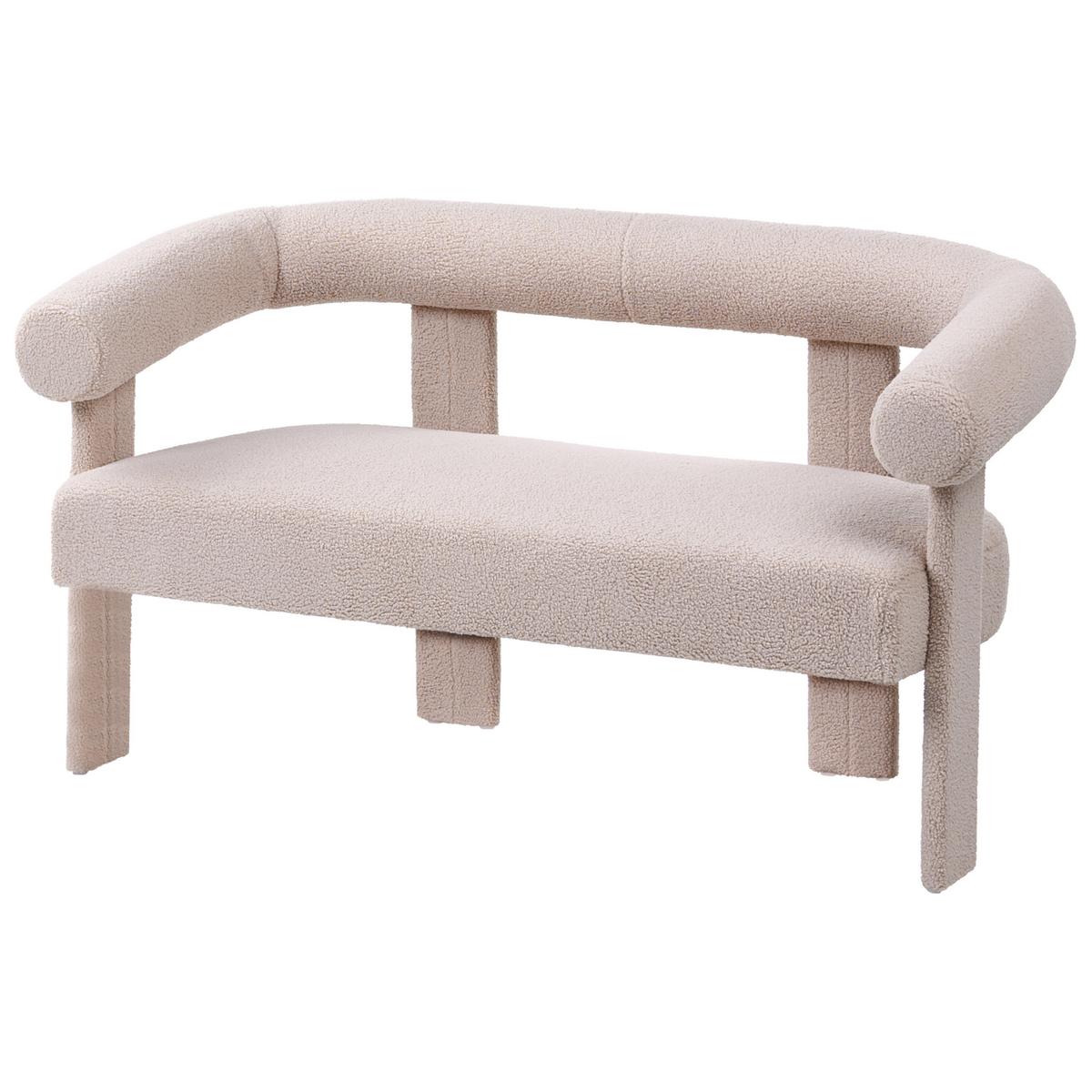 2-SITZER-SOFA Bouclé Hellbeige Ilbro - Beige, Textil (138/76/68cm) - Beliani