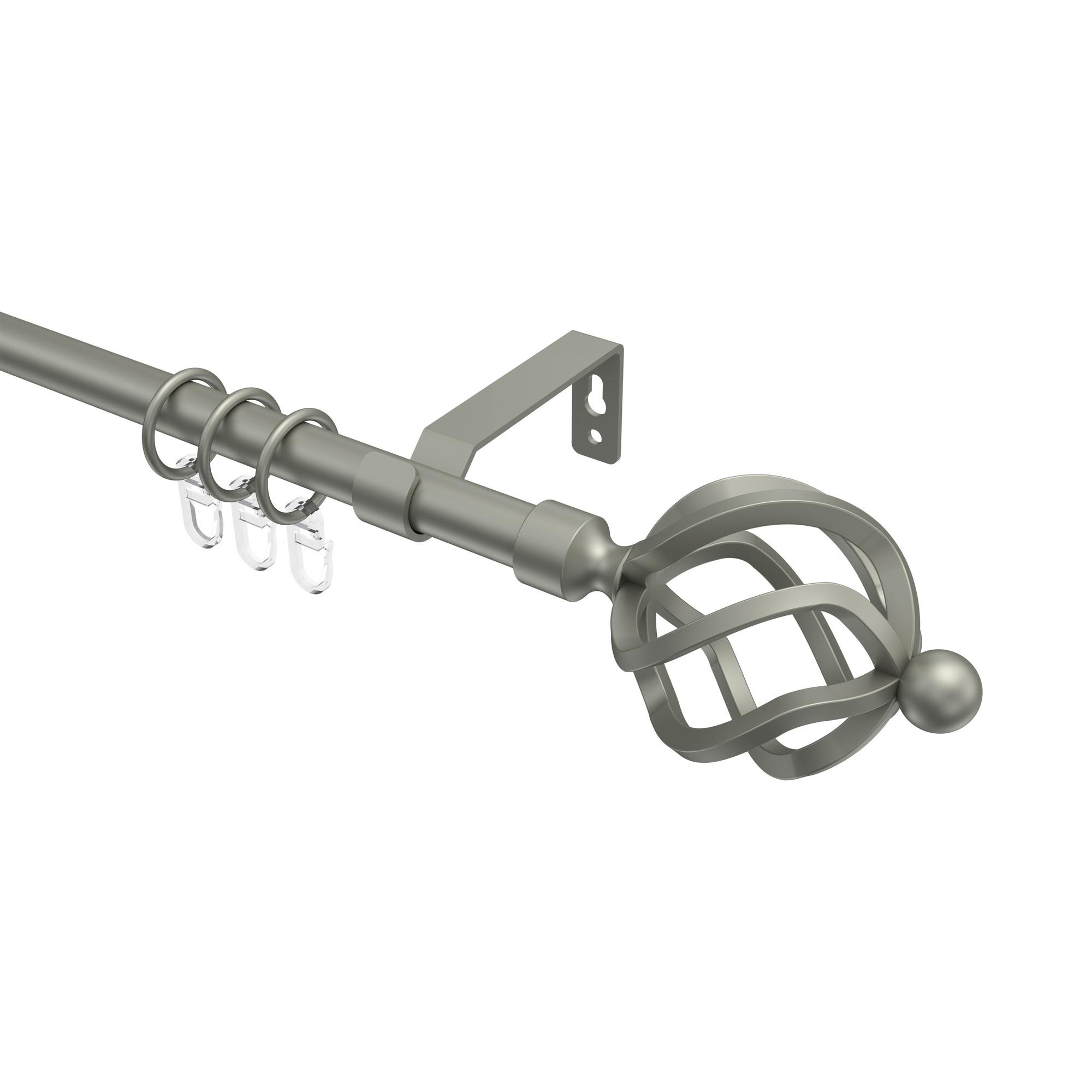 GARDINENSTANGE Olymp Paolo 160 cm, 1-läufig, 16 mm Ø Chrom matt - Chromfarben/Nickelfarben, Metall (160cm) - INTERDECO