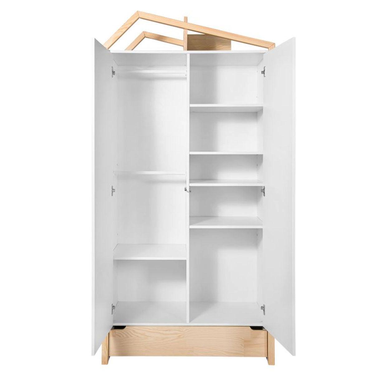 BABYZIMMER 2-teilig Juliette Weiß und Holz - Weiß, Holzwerkstoff (147.5/91.5/77.5cm) - Petits-meubles