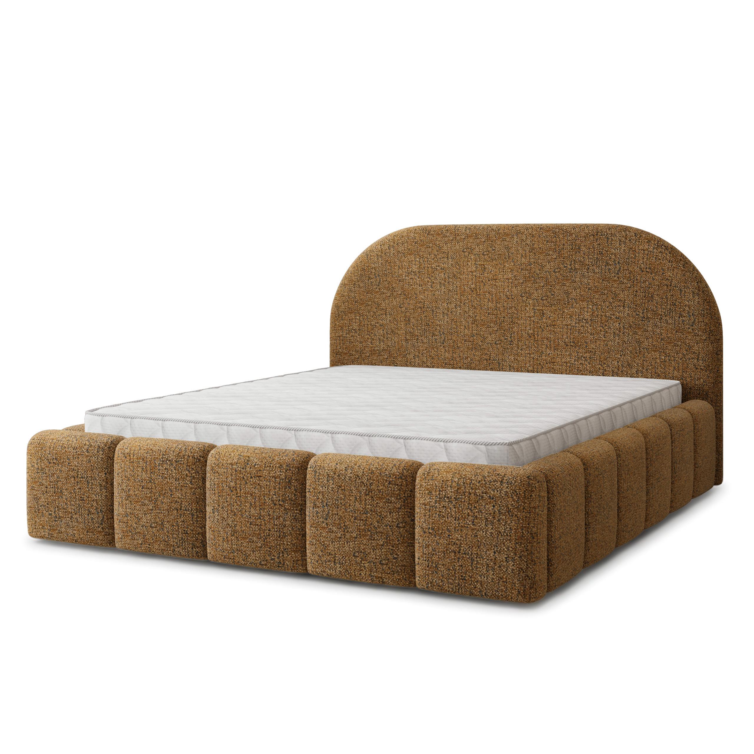POLSTERBETT FLUSSO 180x200 cm mit Bettkästen - Braun - Braun, Holz (180/200cm) - MASSENO