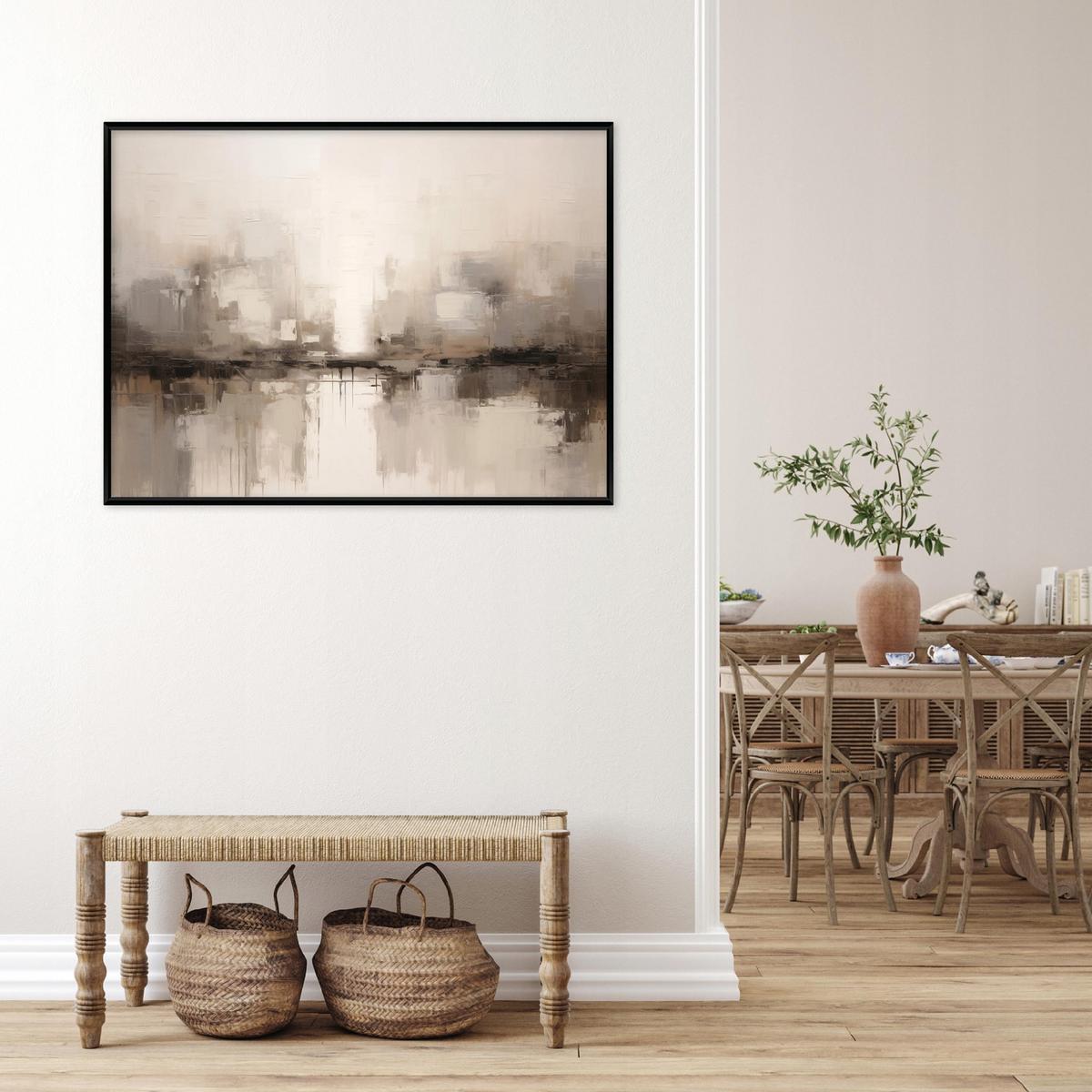 BILDER mit Rahmen Abstrakt Boho Beige 120x80 cm - Multicolor, Holzwerkstoff (120/80cm) - Wallarena