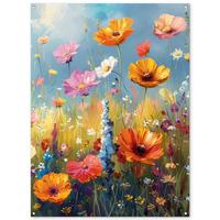 GARTENPOSTER Blumen - Natur - Botanik - Kunst Gartendekoration 120x160 cm - Hellblau, Kunststoff (120/160/0.2cm) - OnlyWow