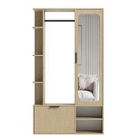 GARDEROBE mit Spiegel ELIOR - Naturfarben, Holz (100/189.4/33cm) - Idohome
