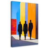 LEINWANDBILD Figuren Menschen Abstrakt 70x100cm - Multicolor, Textil (70/100cm) - Feeby