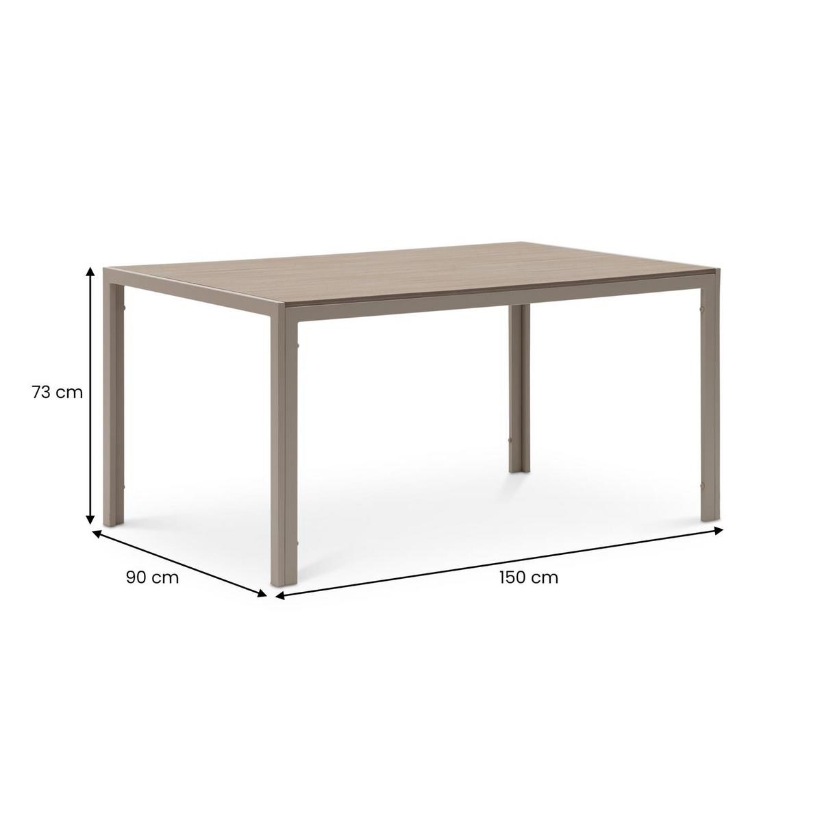 GARTENTISCH MONDELLO champagne - Champagner, Metall (90/150/73cm) - IDIMEX