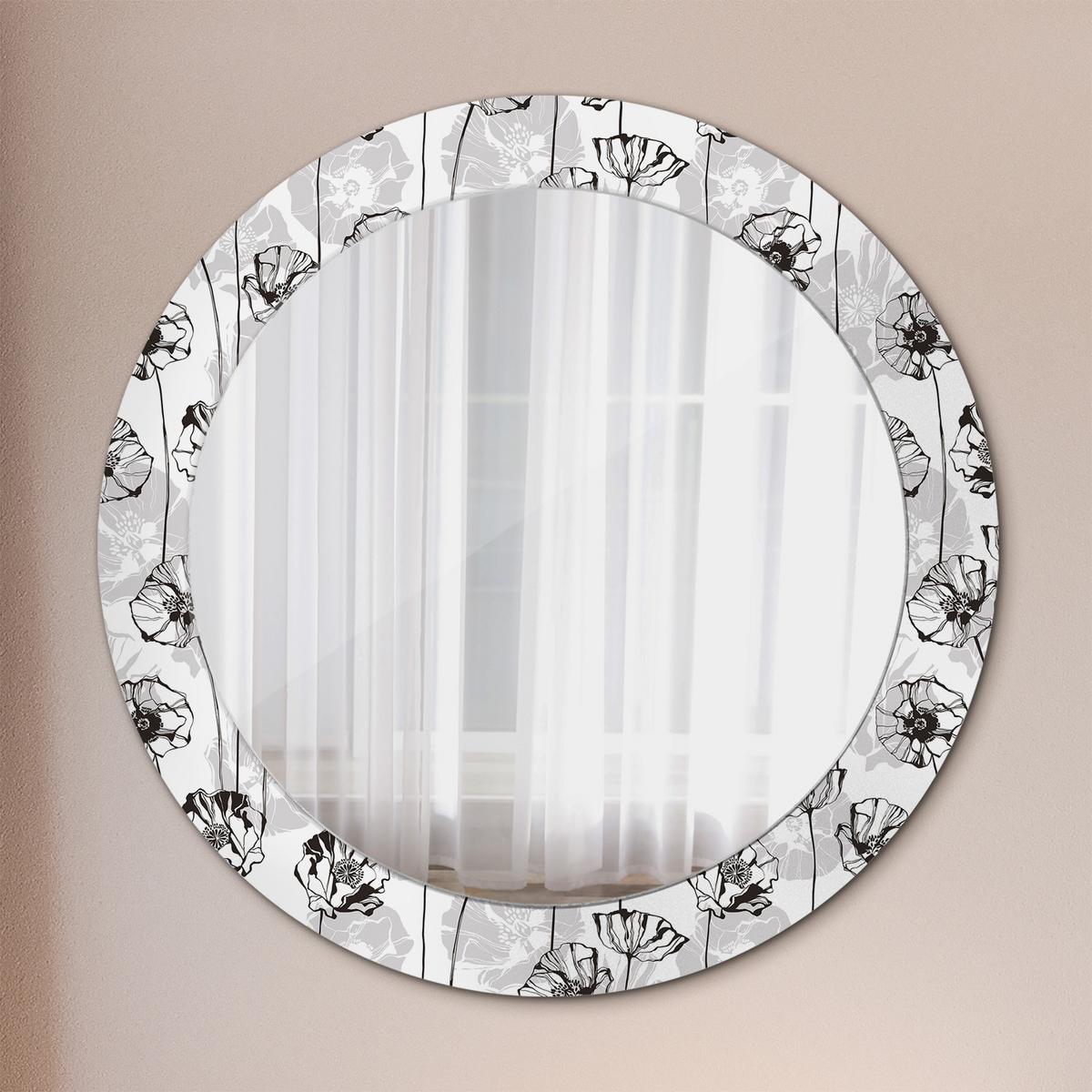 SPIEGEL Rund Ø 70 cm mit Aufdruck - Weiß, Glas (70/70/0.4cm) - Wallfluent