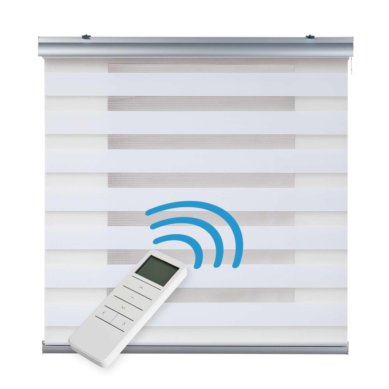 DOPPELROLLO Motorisiertes Weiß 180x250 cm - Weiß, Kunststoff (180/250cm) - STORESDECO