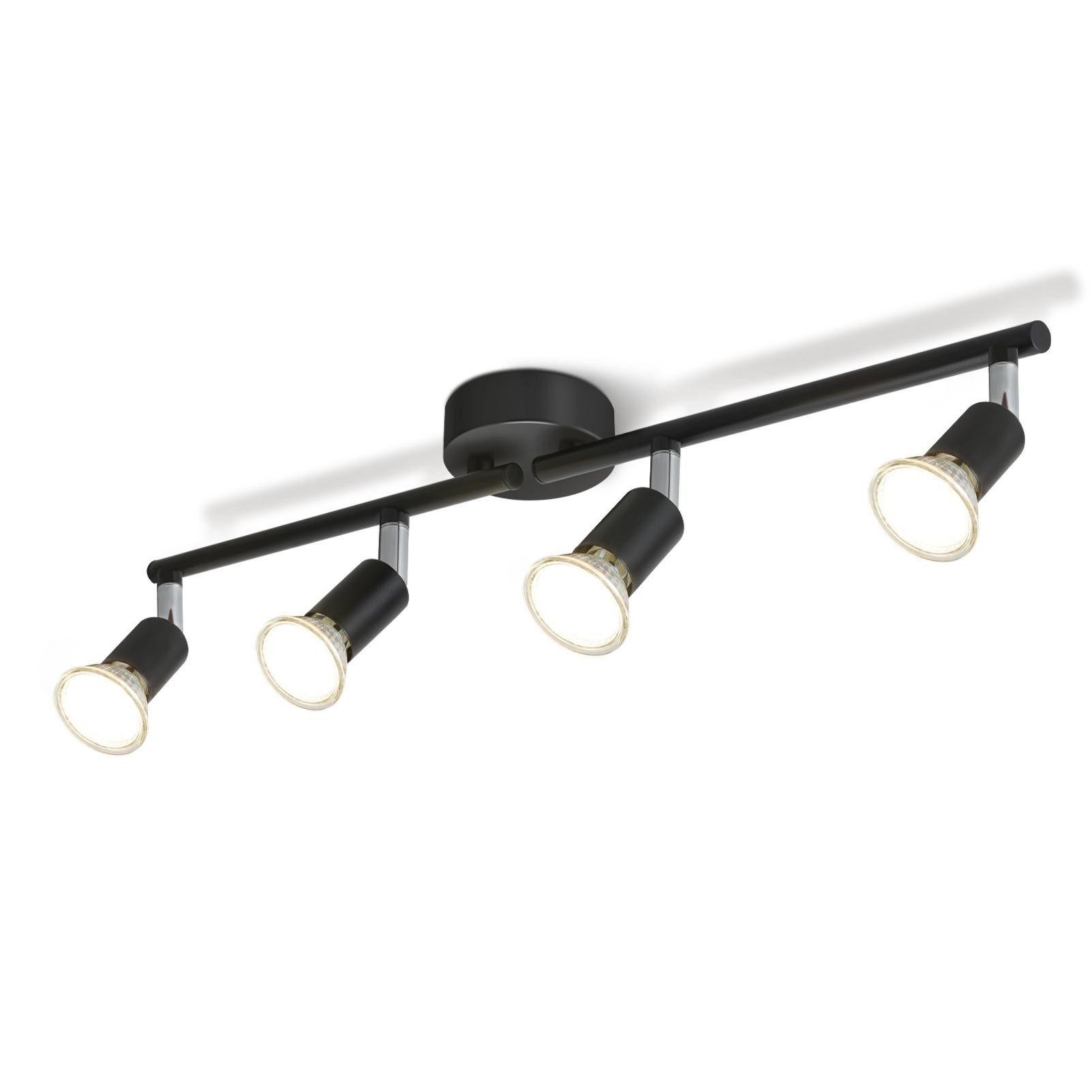 DECKENSTRAHLER Arnsberg 4-flammig 59.5/8/13 cm - Schwarz, Metall (59.5/8/13cm) - Nettlife