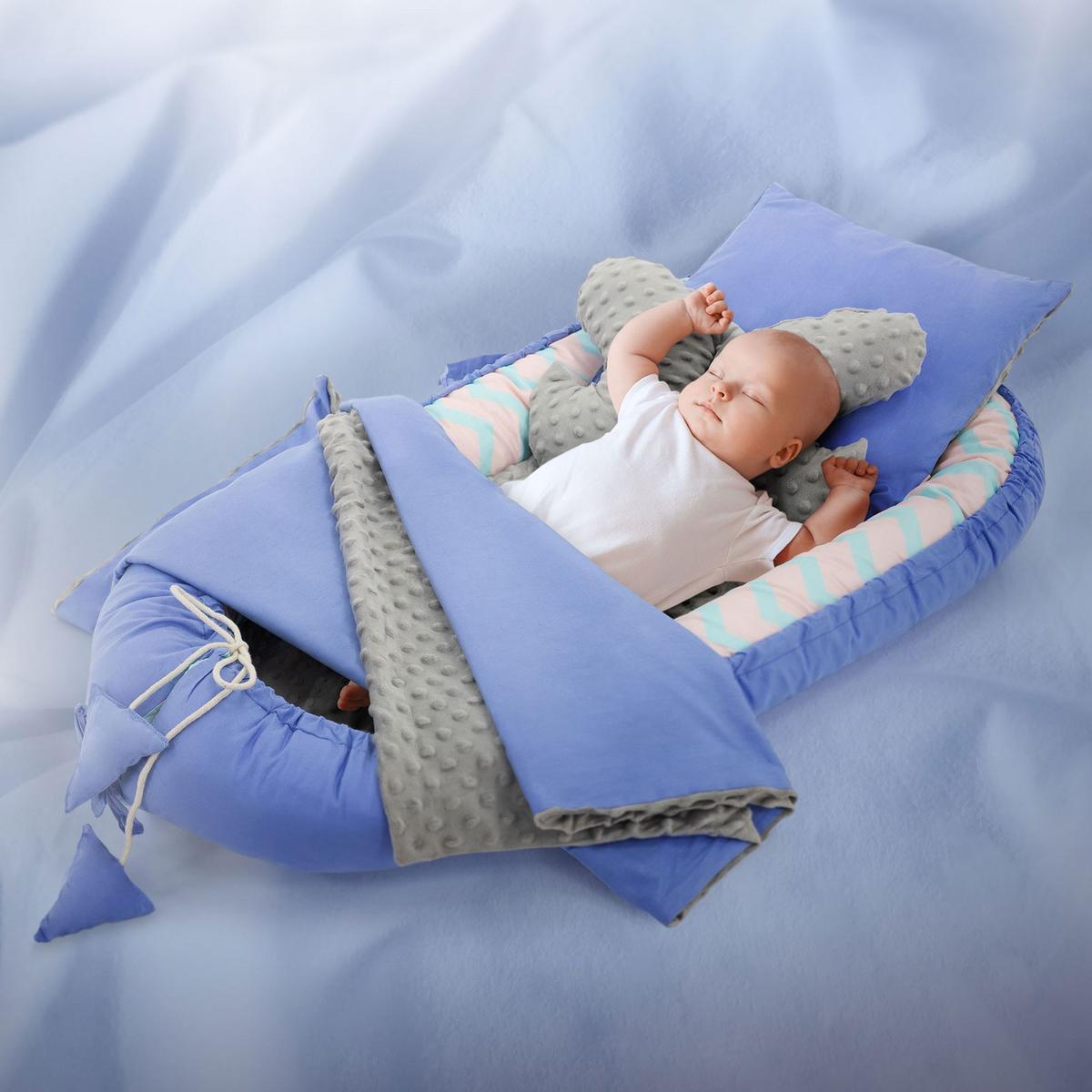 KUSCHELNEST 5 teilig Blauwal Dunkelblau - Blau, Textil (50/90cm) - Joyz