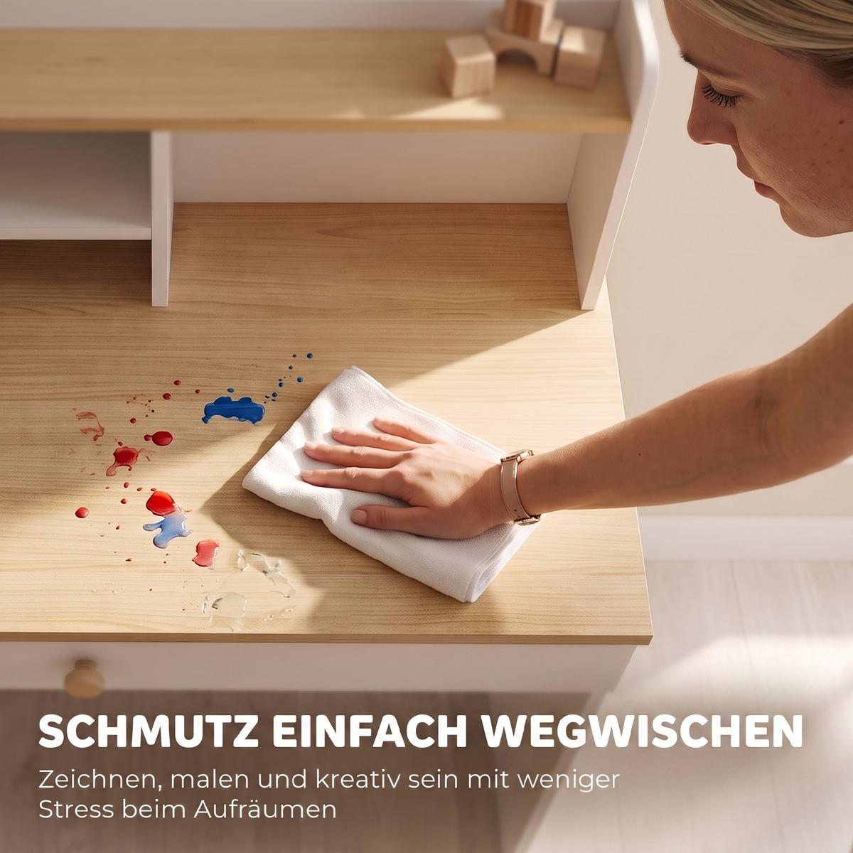 KINDERSCHREIBTISCH Spanplatte MDF Weiß - Weiß, Holzwerkstoff (50/100/80cm) - AIYAPLAY