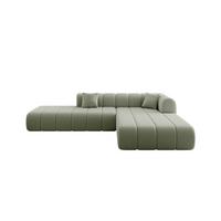 ECKSOFA Ottomane Rechts BILA-L 289x176x71 Grün Bouclé - Schwarz/Grün, Holzwerkstoff/Kunststoff (289/176cm) - ALTDECOR