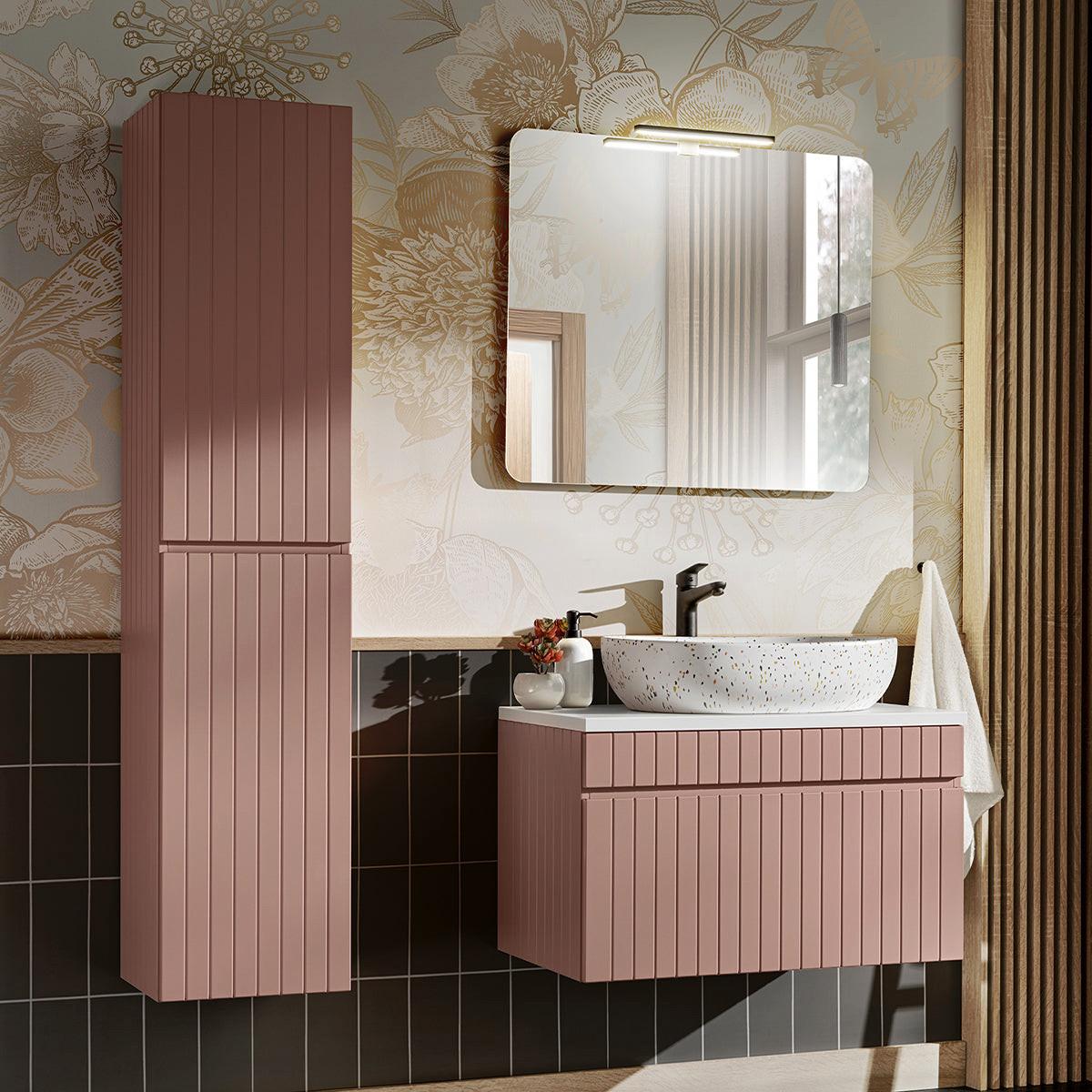 WASCHTISCH 80.4cm Zelie Rose - Pink, Holzwerkstoff (80.4/48/46cm) - Petits-meubles