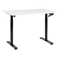 SCHREIBTISCH weißschwarz 120/72 cm manuell höhenverstellbar Destin IV - Schwarz/Weiß, Holz (120/72/74cm) - Beliani