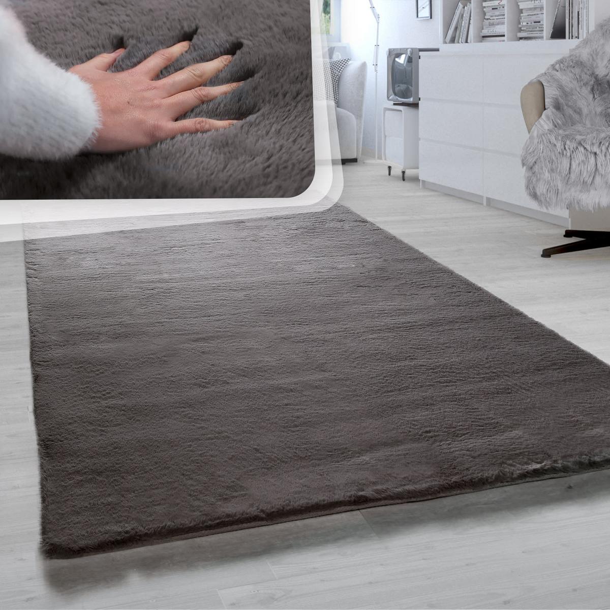 HOCHFLORTEPPICH, einfarbig, Dunkelgrau, 200 x 290 cm - Dunkelgrau, Textil (290/200cm) - KADIMA DESIGN
