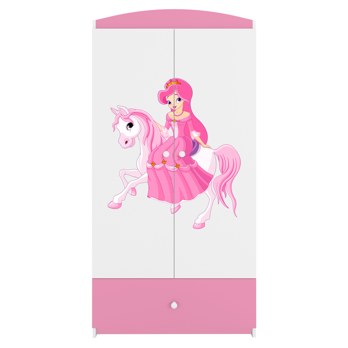 KINDERKLEIDERSCHRANK Prinzessin II - Hellrosa, Holzwerkstoff (90/175/52cm) - RAUMHIRSCH FURNITURE