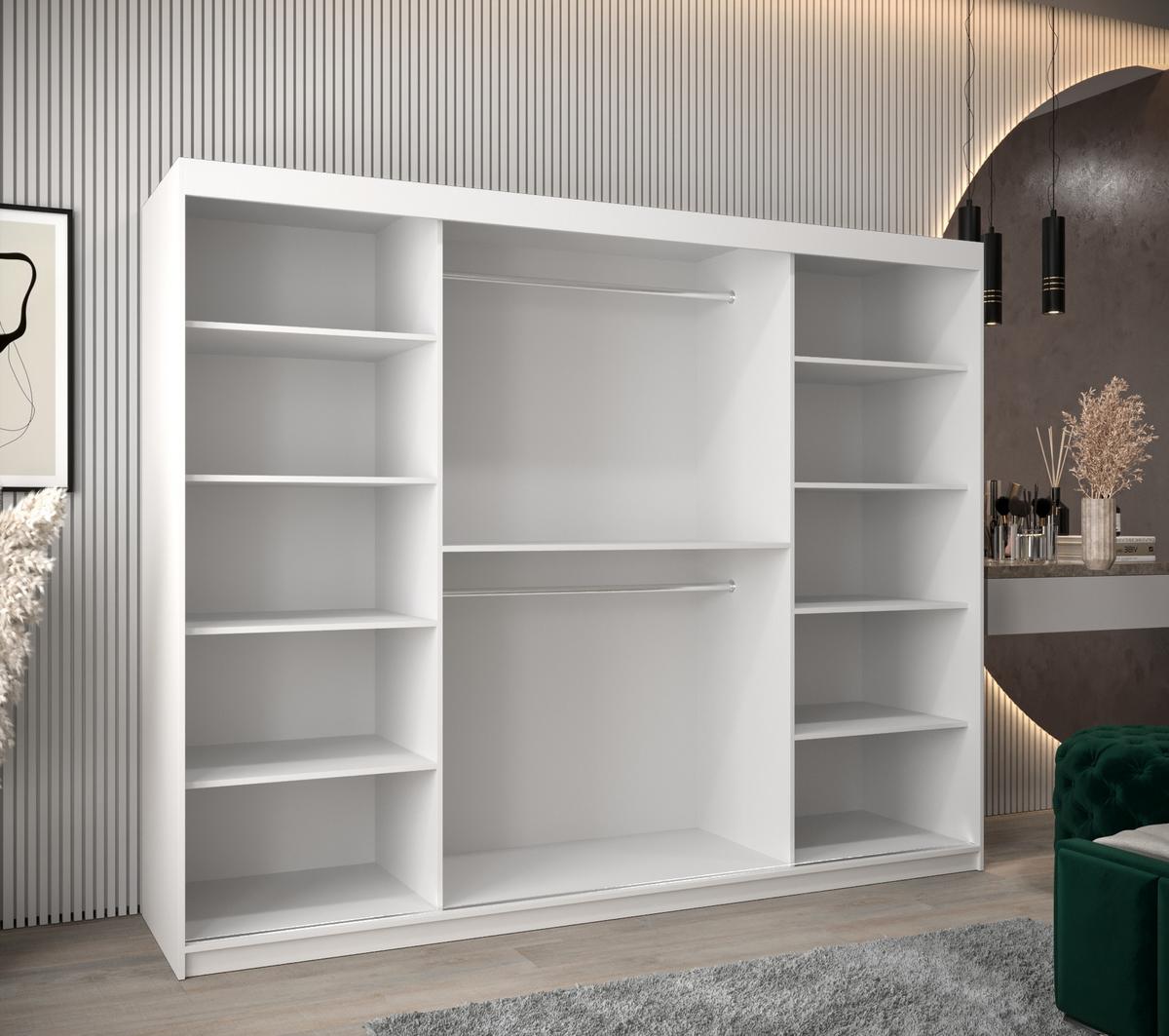 SCHWEBETÜRENSCHRANK 200/250/62 3-türig - Silberfarben/Eiche Artisan, Holz/Kunststoff (250/200/62cm) - Abiks Möbel