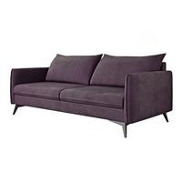 3-SITZER-SOFA Pulse Lila Luxusmicrofaser - Lila/Schwarz, Holz/Textil (199/86/91cm) - S-Style Möbel