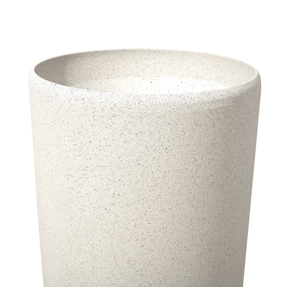 BLUMENTOPF 2er-Set hellbeige rund 31/31/58 cm Abdera - Beige, Stein (58cm) - Beliani