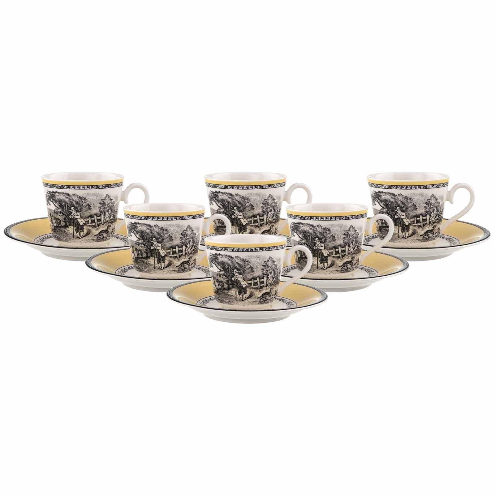 KAFFEETASSEN MIT UNTERTASSEN Audun Ferme bunt 150 ml 6er Set - Multicolor, Keramik (16/8.9/16cm) - Villeroy & Boch