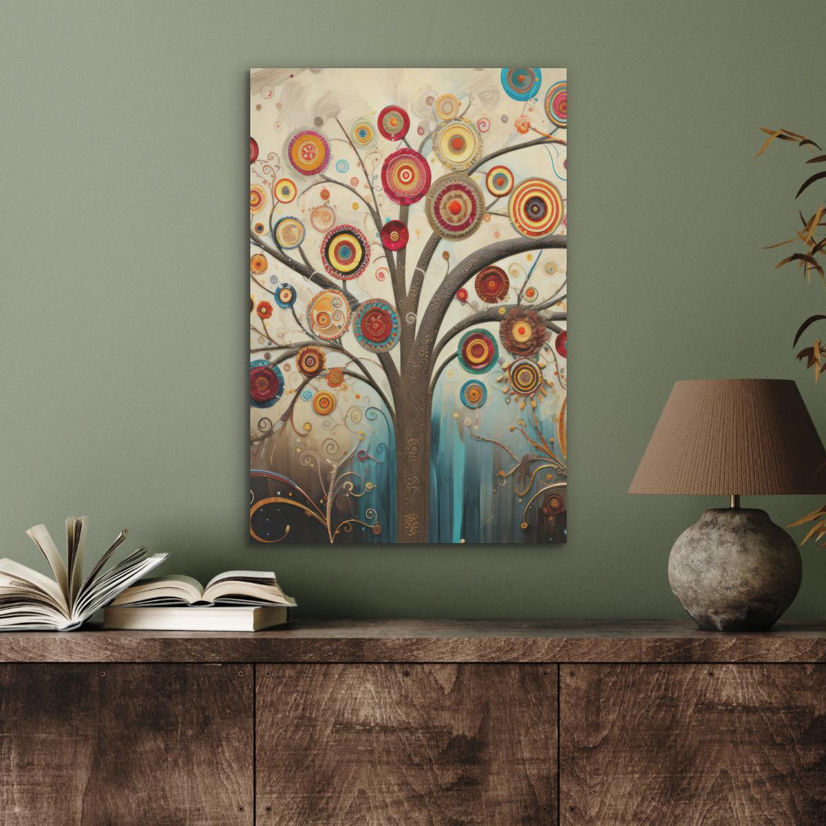 AKUSTIKBILD Baum - Baum des Lebens - Farbe Kunstdruck Schlafzimmer 50x70 cm - Braun, Kunststoff (50/70/0.9cm) - MuchoWow