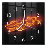 WANDUHR aus Glas 30x30 cm - Schrott - Orange, Glas (30/30/0.4cm) - TULUP