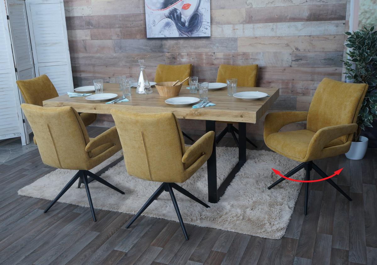 ESSZIMMERSTUHL Gelb 6er-Set - Currygelb/Gelb, Textil (60/90/60cm) - MCW