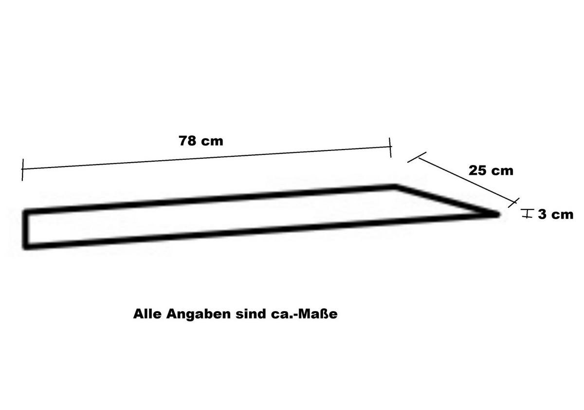 WANDBOARD, Hängeregal B78/H3/T25 cm, passend zum Babyzimmer Landhausstil Weiß (22800-22804) / 22800-05 - Weiß, Holzwerkstoff/Metall (78/3/25cm) - luma-home