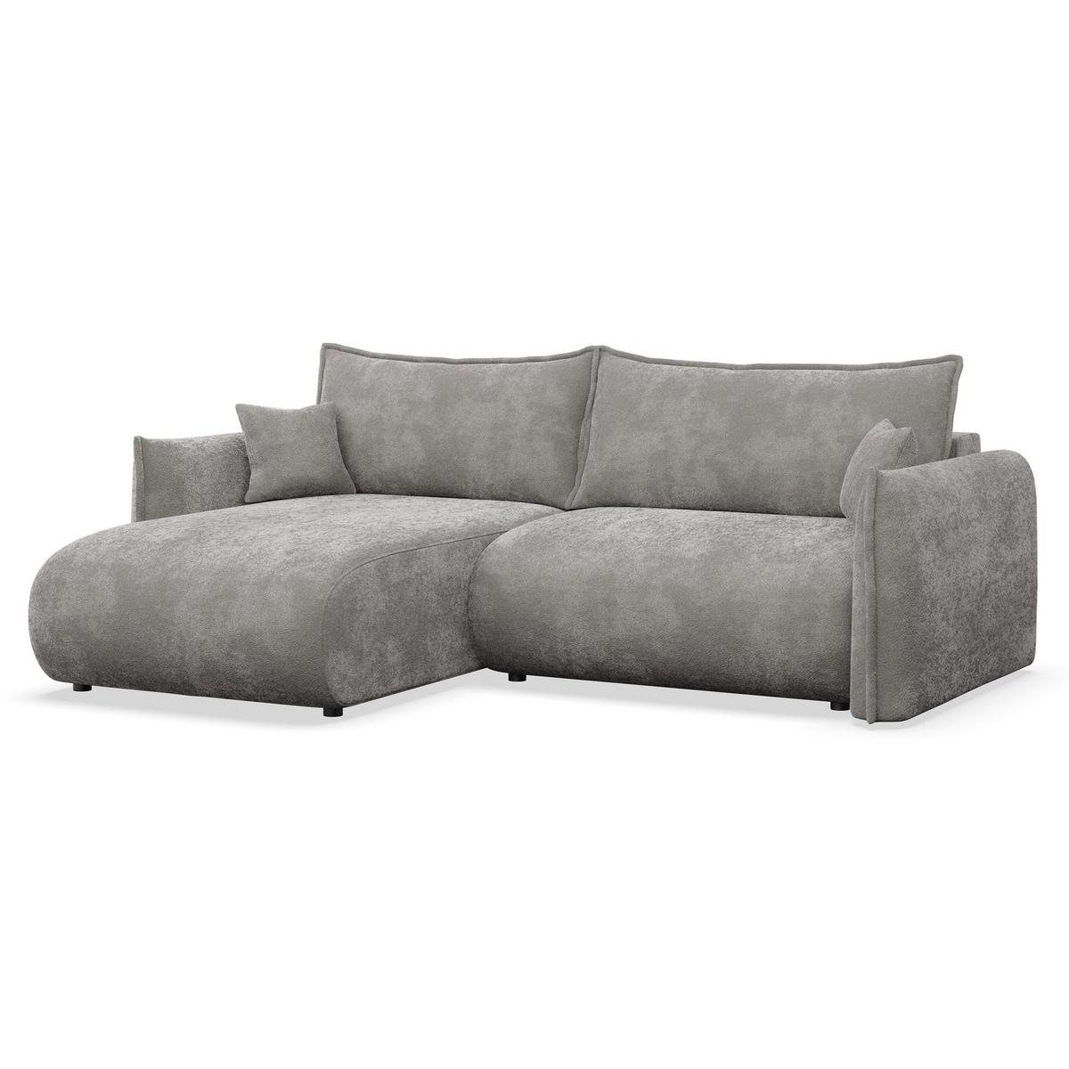 ECKSOFA Cushi Grau-Chenille - Schwarz/Grau, Kunststoff/Textil (252/183cm) - Selsey