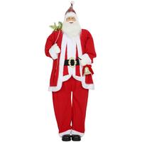WEIHNACHTSMANN 1,6 m stehende Weihnachtsmann mit Geschenk- und Weihnachtsglock - Rot, Textil (45/160/55cm) - HOMCOM