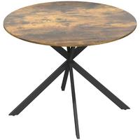ESSTISCH rund Dunkelbraun 120/120/75 cm - Braun, Metall (100/100/75cm) - HOMCOM