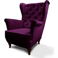 CHESTERFIELD-SESSEL Falco violett mit Holzbeinen - Wengefarben/Violett, Holz/Textil (82/102/92cm) - Beautysofa