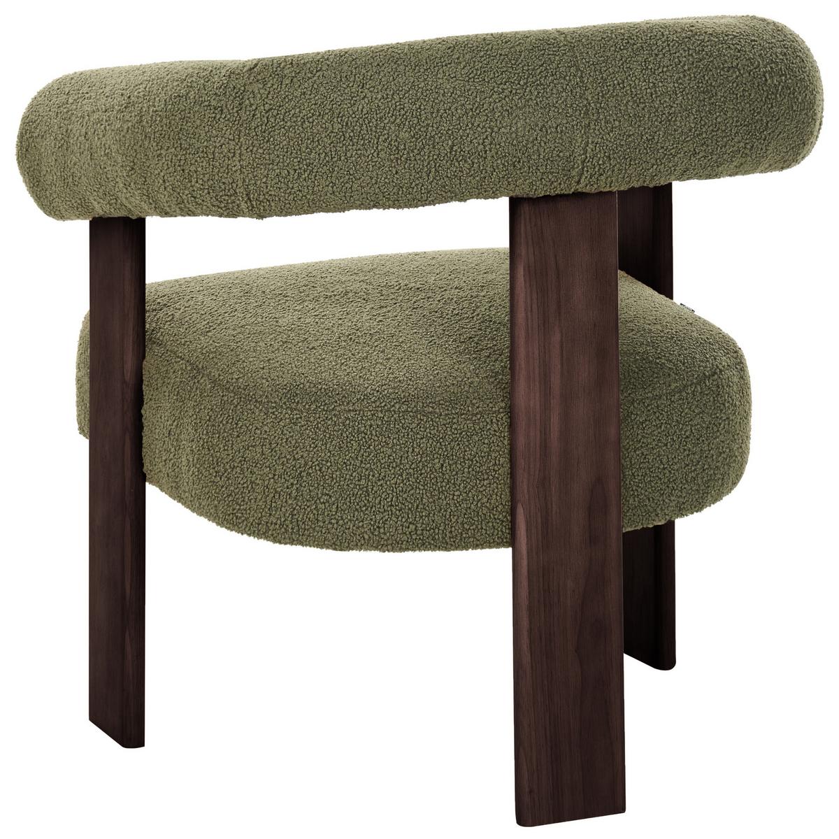 SESSEL Bouclé Grün/Dunkelbraun Ilbro - Braun/Grün, Textil (77/76/68cm) - Beliani