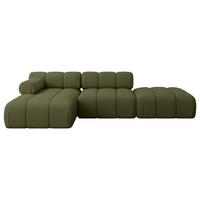 ECKSOFA modulares Sofa Lizur-L1 - 285x160x70 cm Grün Bouclé - Grün, Holzwerkstoff/Textil (285/160cm) - ALTDECOR
