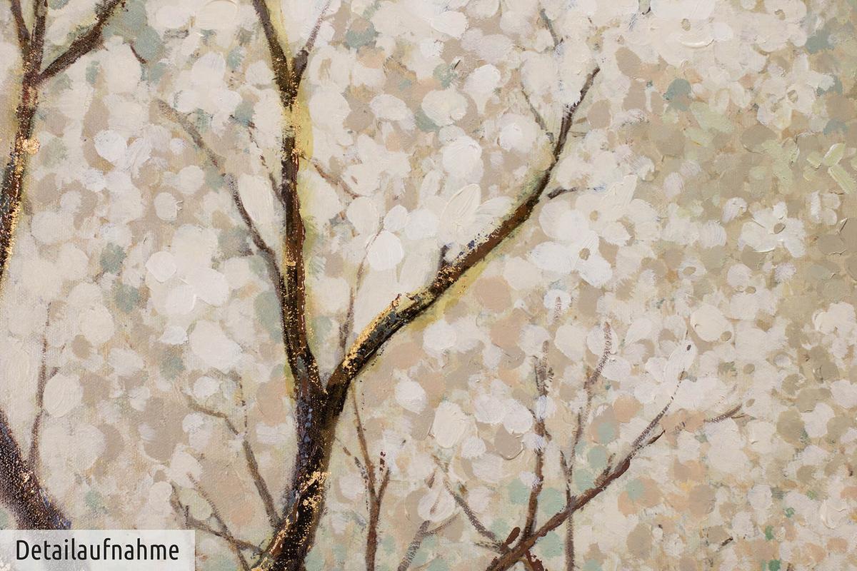 ACRYLBILD HANDGEMALT 100/75 cm - Weiß/Braun, Holz/Textil (100/75cm) - KUNSTLOFT