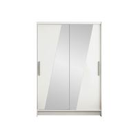 KLEIDERSCHRANK Miami VIII - Silberfarben/Weiß, Holzwerkstoff/Kunststoff (120/200/58cm) - MIRJAN24