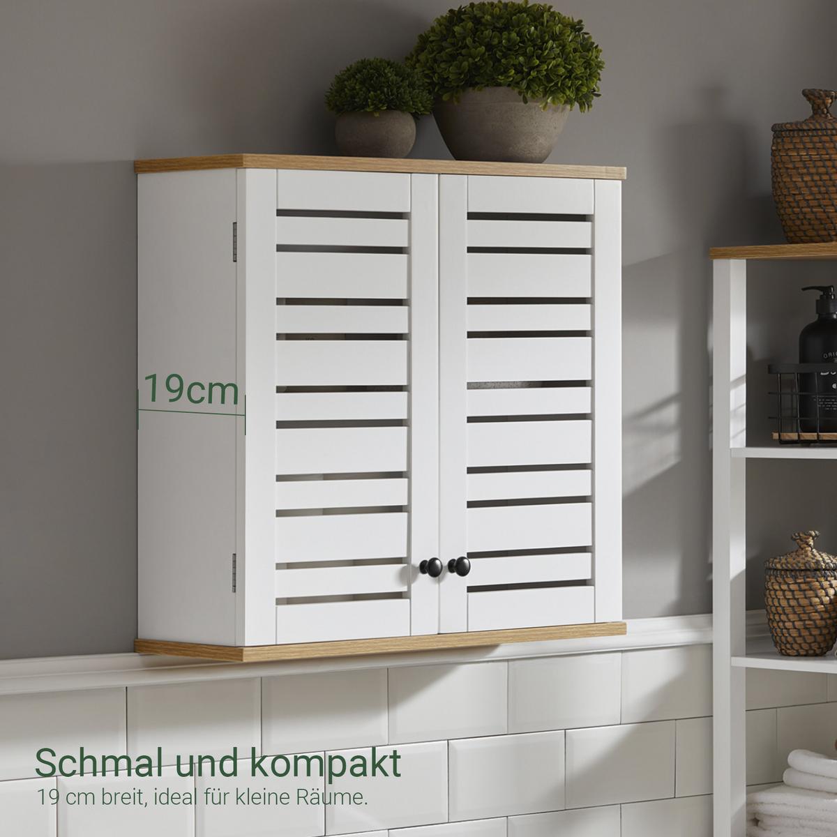 HÄNGESCHRANK Weiß - Weiß, Holzwerkstoff (60/56/19cm) - SoBuy