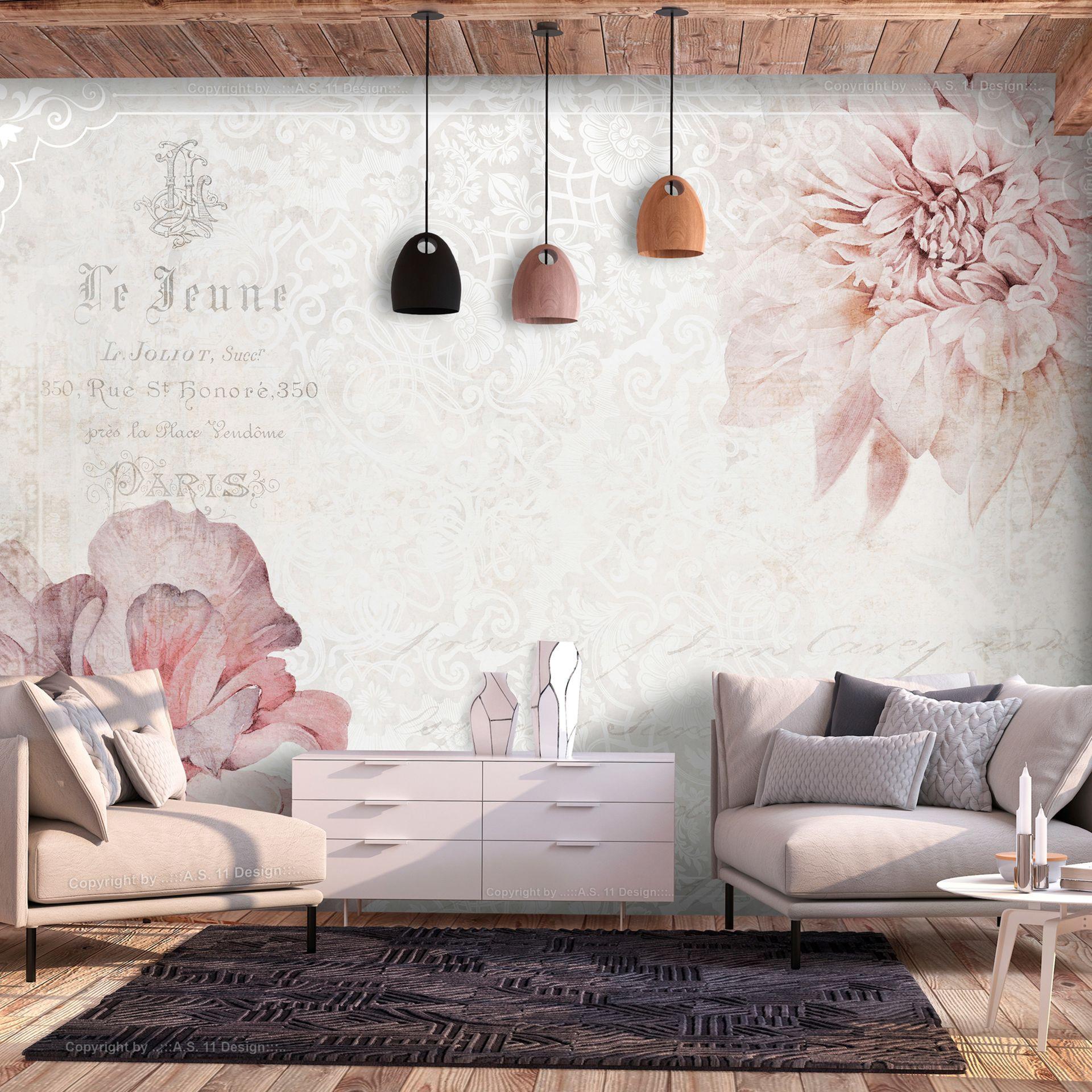 SELBSTKLEBENDE FOTOTAPETE 392/280 cm - Pink/Grau, Kunststoff/Textil (392/1cm) - KUNSTLOFT