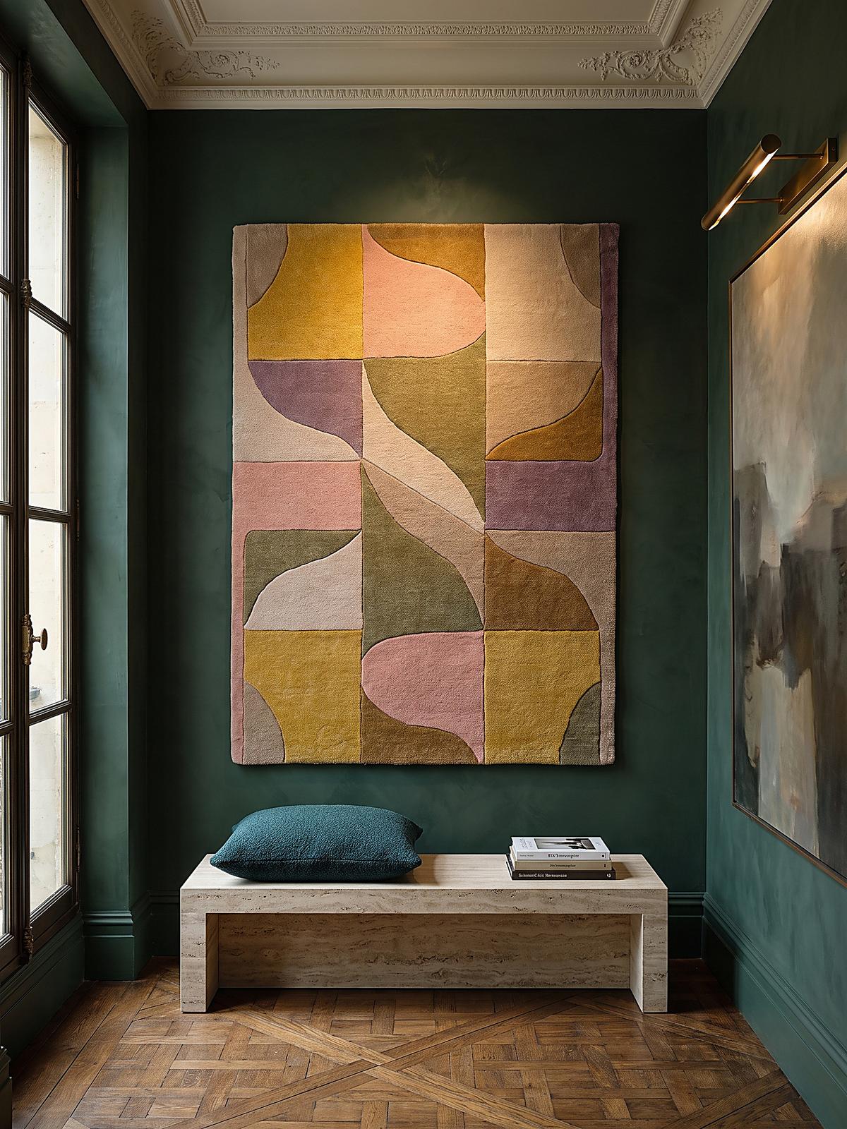 KURZFLORTEPPICH handgetuftet EVENLODE, Bogenformen, Multi, 160 x 230 cm - Multicolor, Textil (160/230cm) - KADIMA DESIGN
