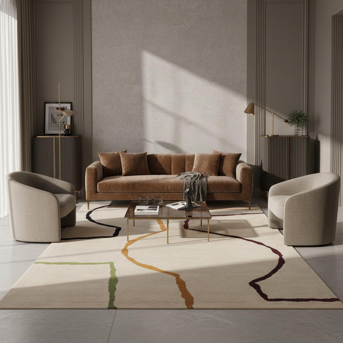 WOLLTEPPICH ELAN-Omont, geometrisch-abstrakt, Beige, 200 x 290 cm - Beige, Textil (200/290cm) - KADIMA DESIGN