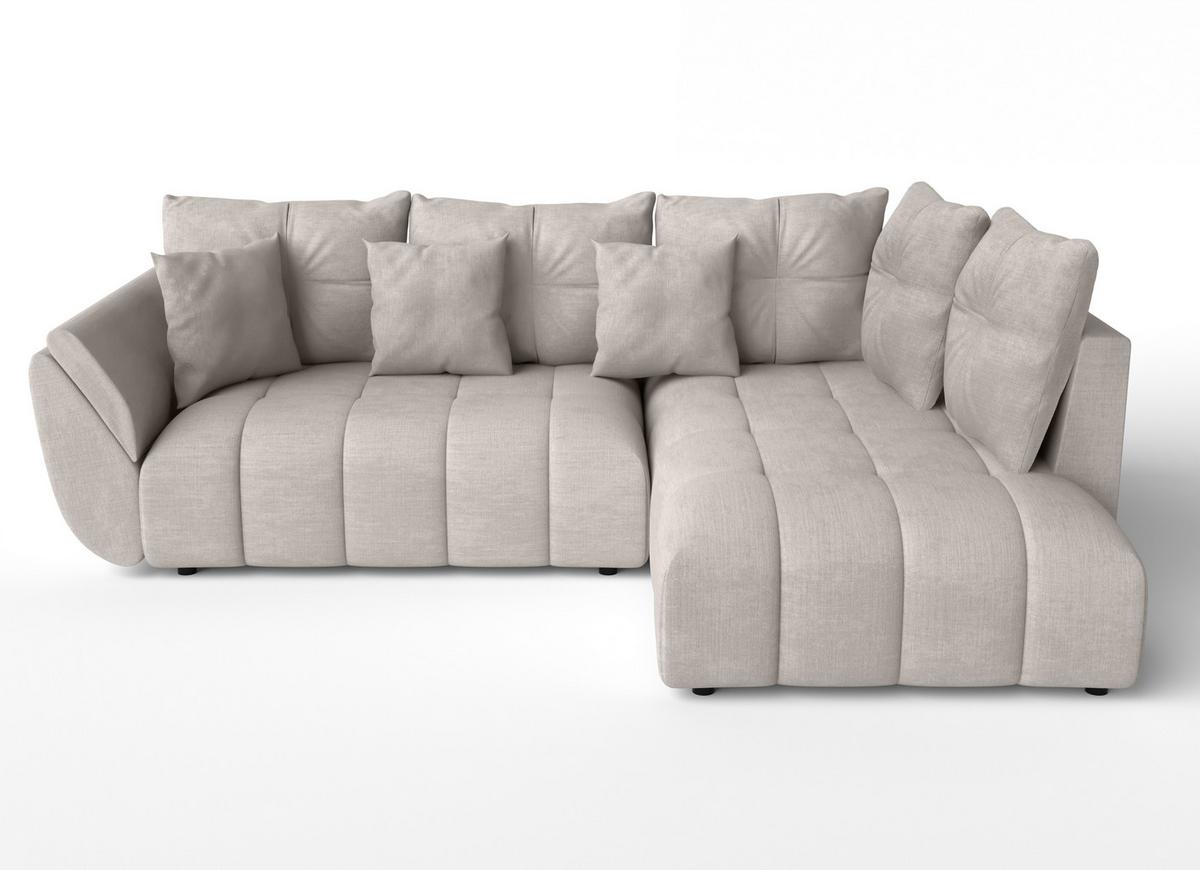ECKSOFA L Form Kayseri Beige 268/192/96 cm – mit Bettkasten - Beige/Schwarz, Kunststoff/Textil (268/192cm) - AX Living