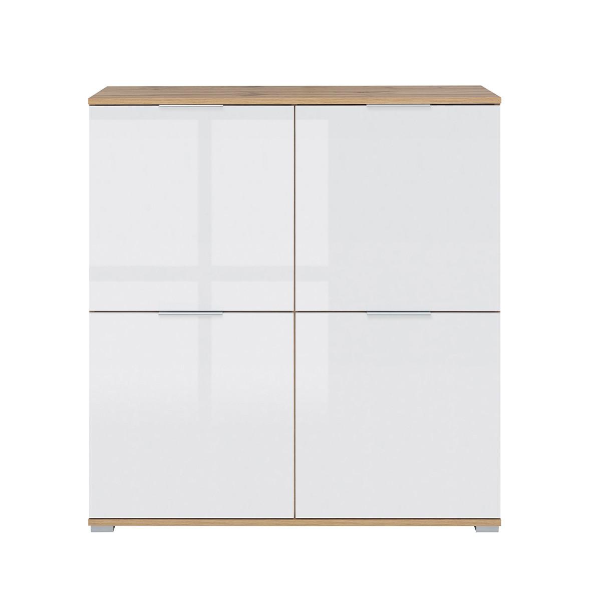SIDEBOARD Selma Weiß und Holz - Weiß, Holzwerkstoff (104/106/41cm) - Petits-meubles