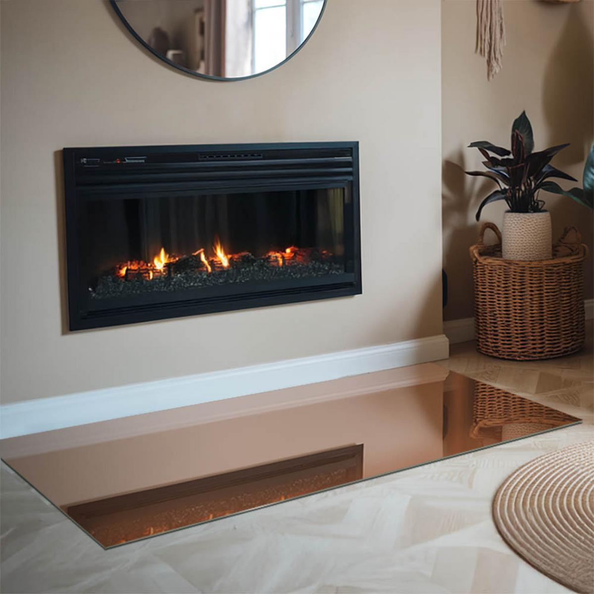 GLASPLATTE für Kamin 140x70 cm - Braun, Glas (140/70/0.4cm) - TULUP