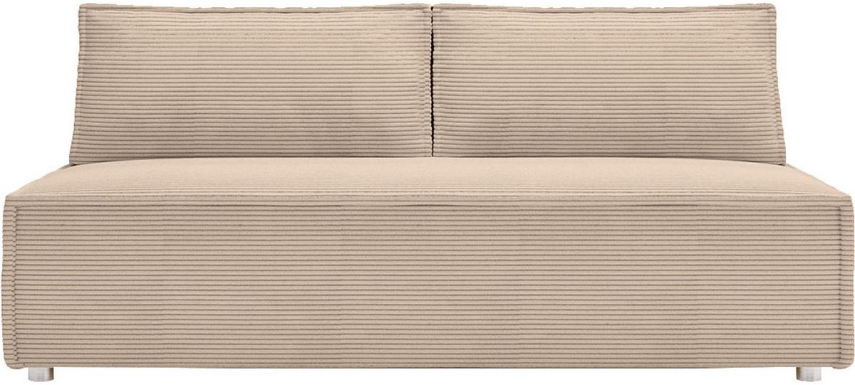 SCHLAFSOFA Diana mit Bettkasten, Beige 200/89/100 cm - Edelstahlfarben/Beige, Textil/Metall (200/89/100cm) - WFL GROUP