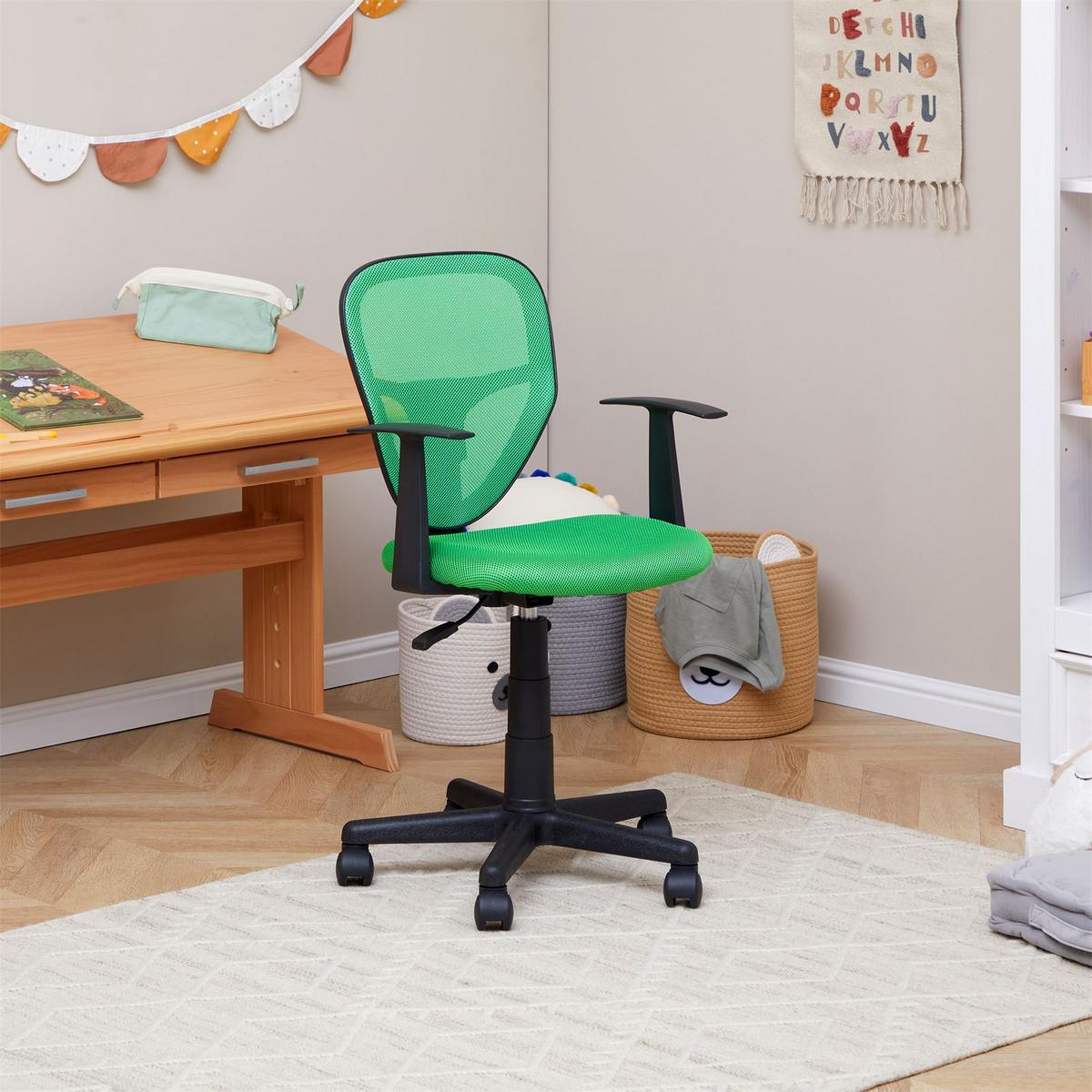 KINDERDREHSTUHL STUDIO - Dunkelgrün, Textil (53/92/52cm) - IDIMEX