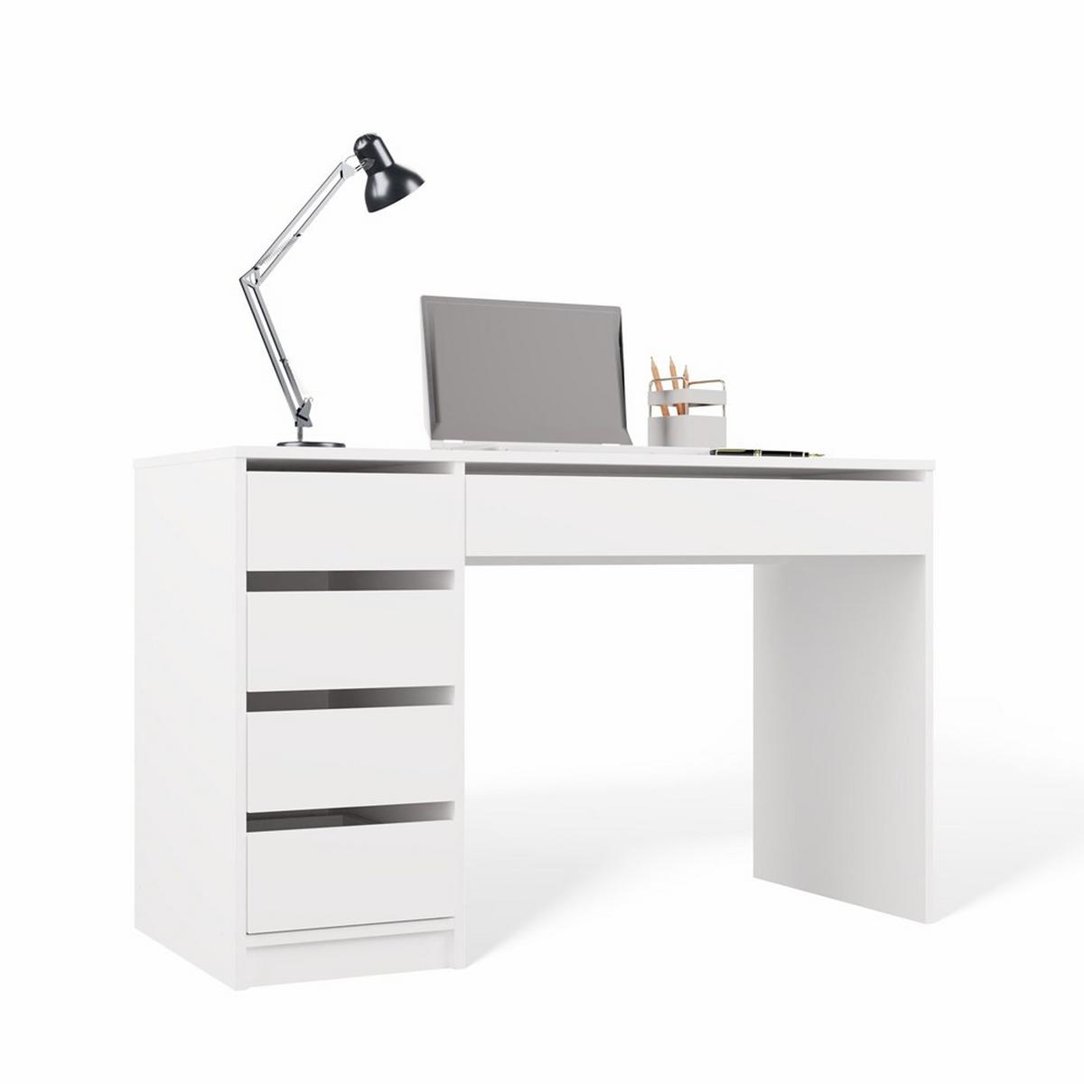 SCHREIBTISCH Weiß 120/77/55 - Weiß, Holzwerkstoff (90/50/77cm) - RAUMHIRSCH FURNITURE