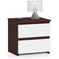 NACHTTISCH Dunkelbraun, Weiß 40/40/35 - Dunkelbraun/Weiß, Holzwerkstoff (40/40/35cm) - RAUMHIRSCH FURNITURE