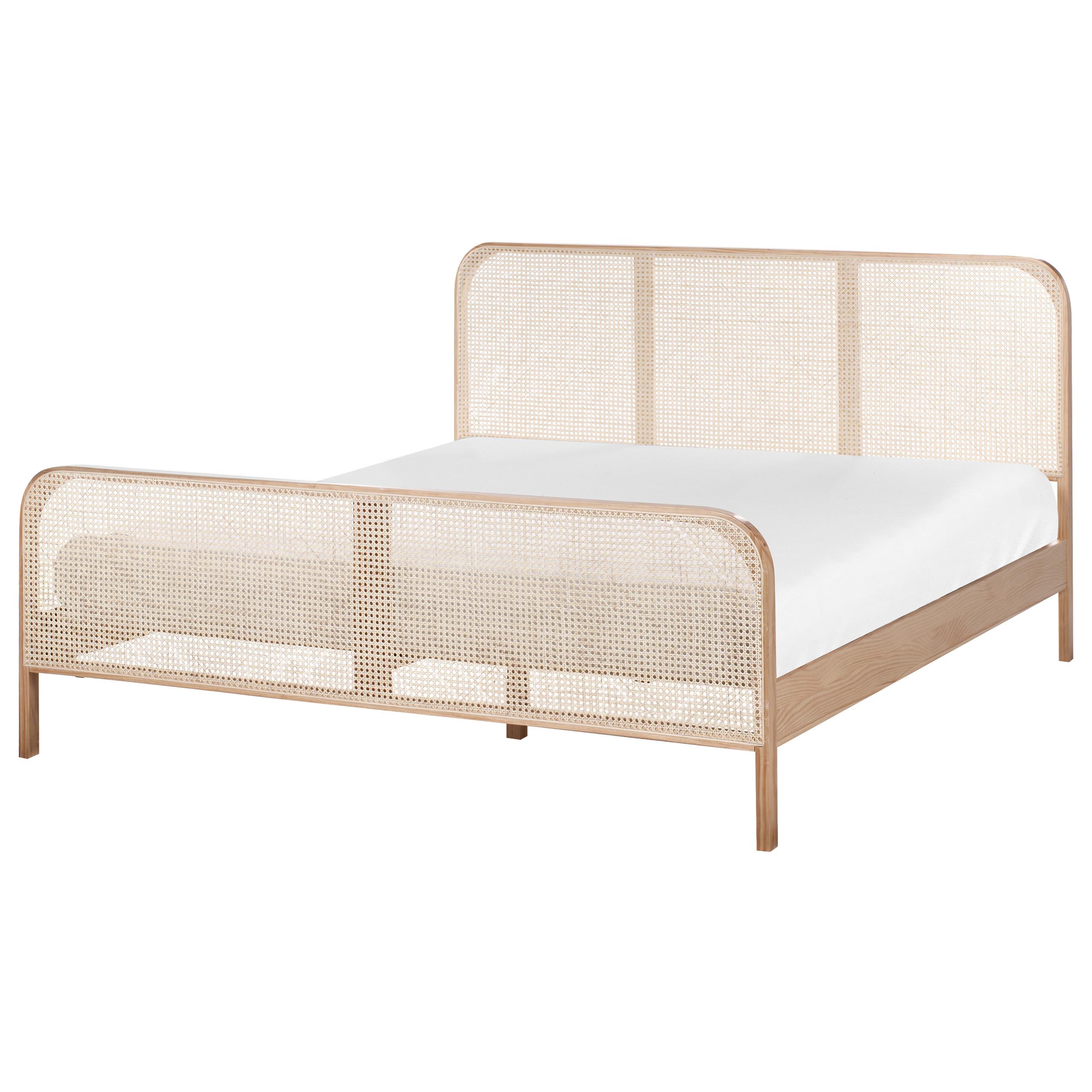 BETT mit Lattenrost 180/200 cm Kiefernholz Hellbraun Gonfaron - Hellbraun, Holz (180/200cm) - Beliani