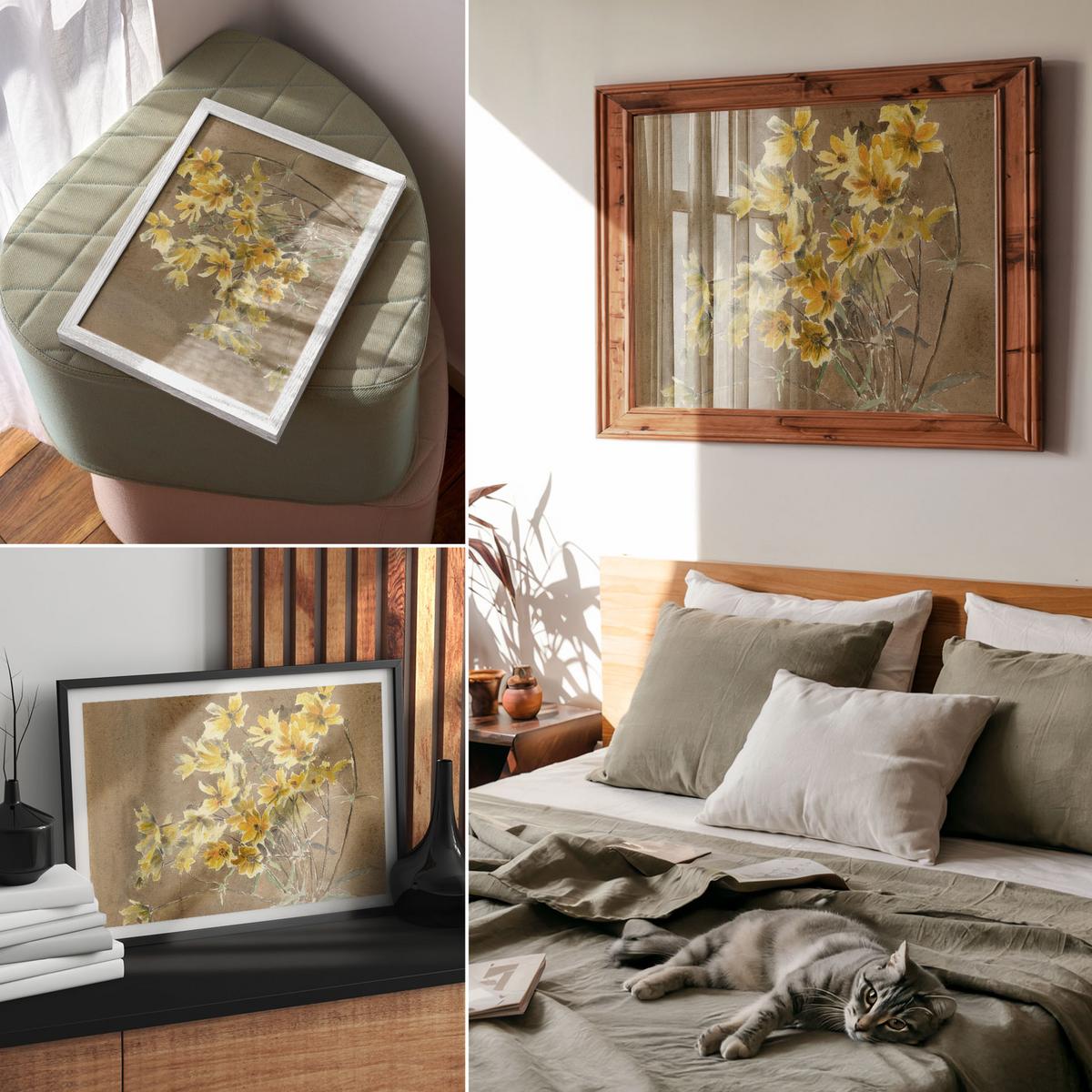 POSTER - 42x29 cm (A3) - Hannah Borger Overbeck - Gelbe Blume - Gelb, Textil (42/29.7/0.1cm) - TULUP