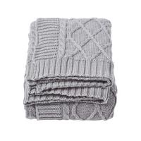 STRICKDECKE 130/170 cm, Baumwolle mit Rautenmuster - Grau, Textil (130/170cm) - Homescapes
